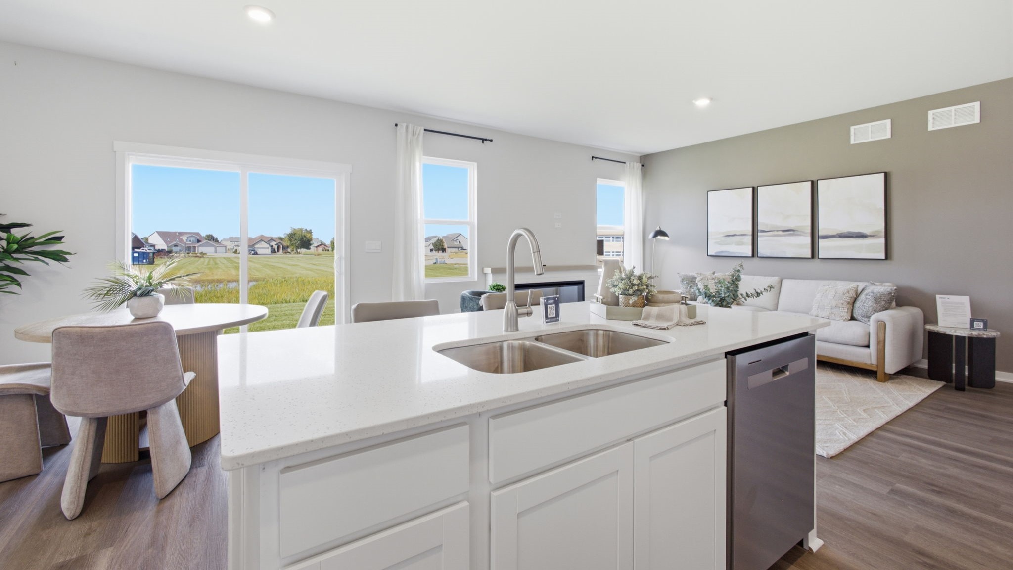 Kitchen with white cabinetry.
