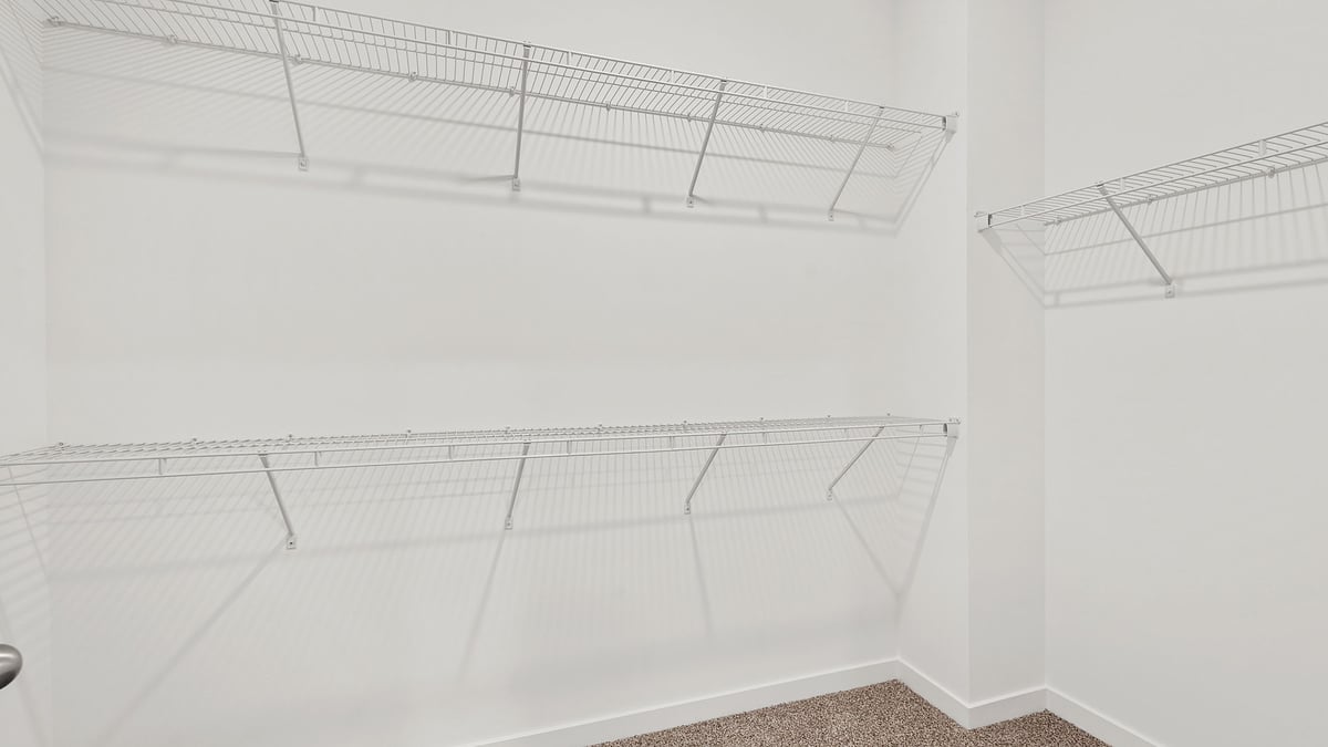 Walk-in closet in primary.
