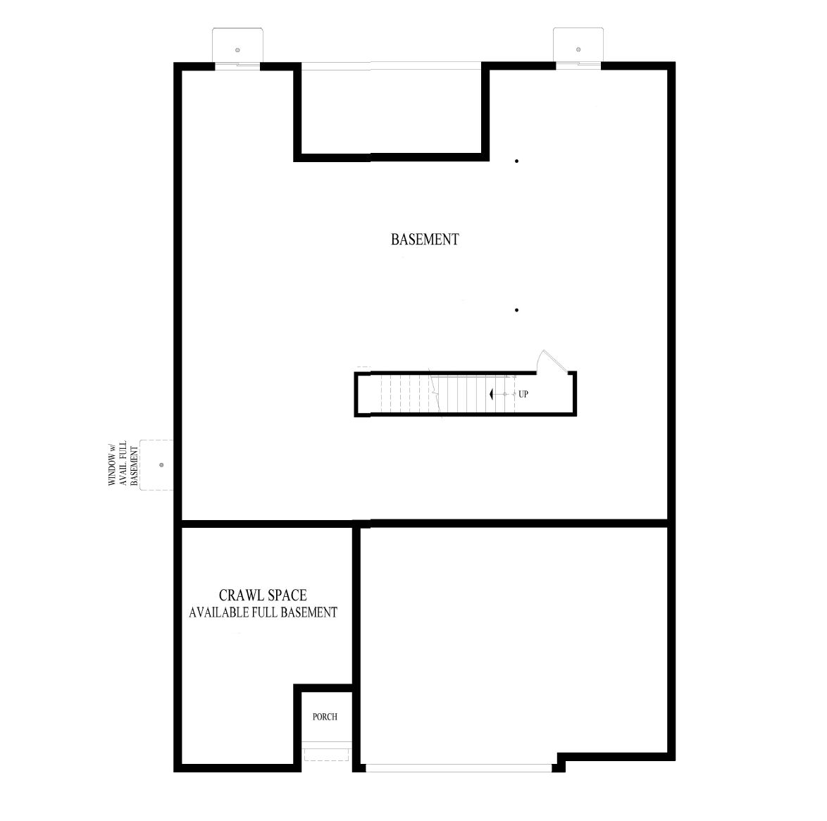 Fairfield floorplan of basement.