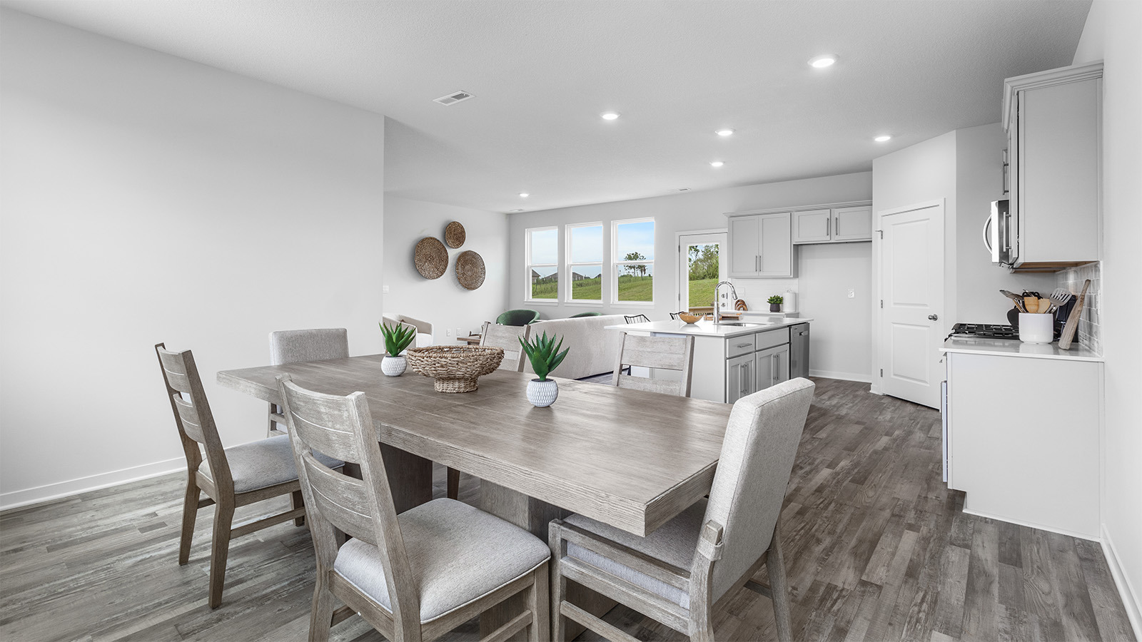 Dining area beside kitchen and living room. New Homes in Kansas City, Missouri