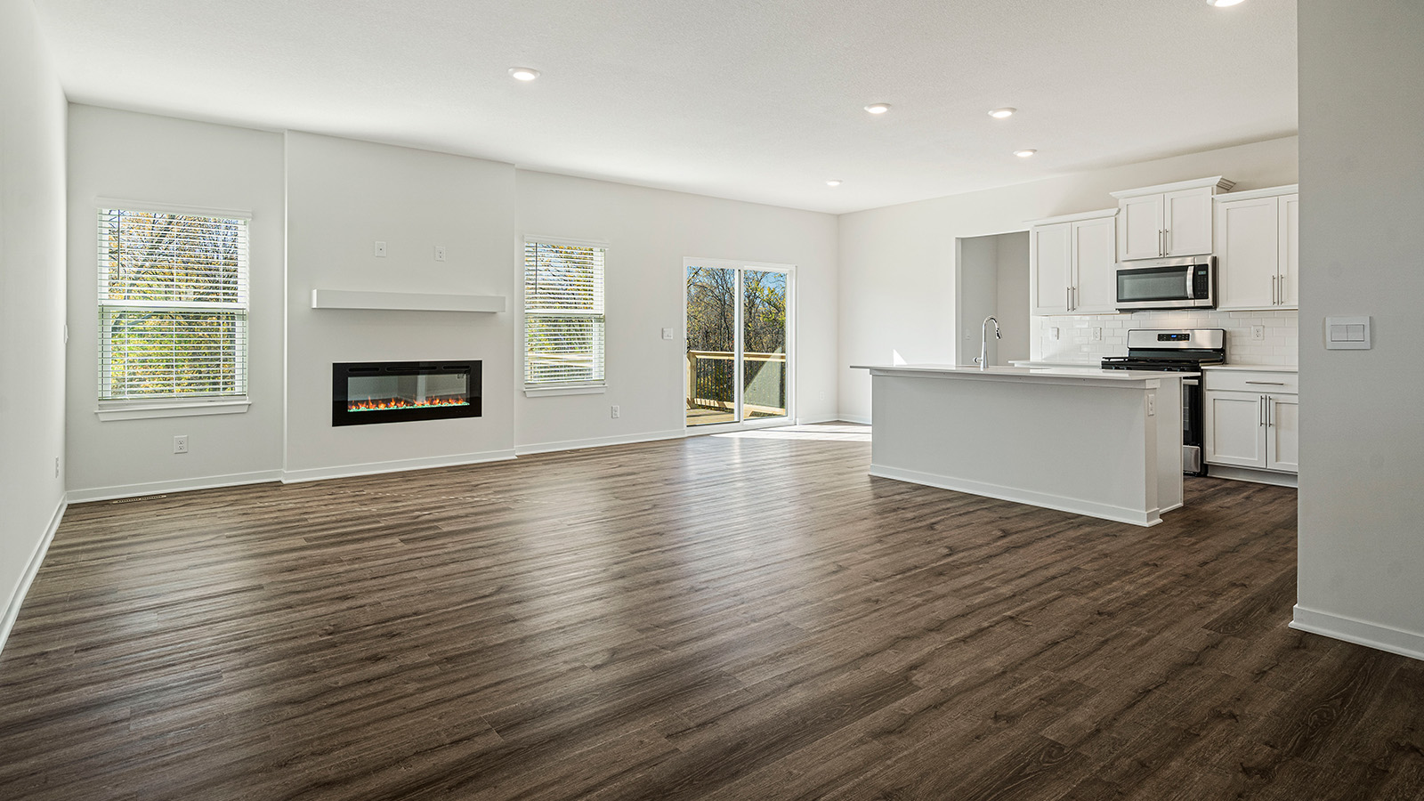 View of Living area, kitchen and breakfast area