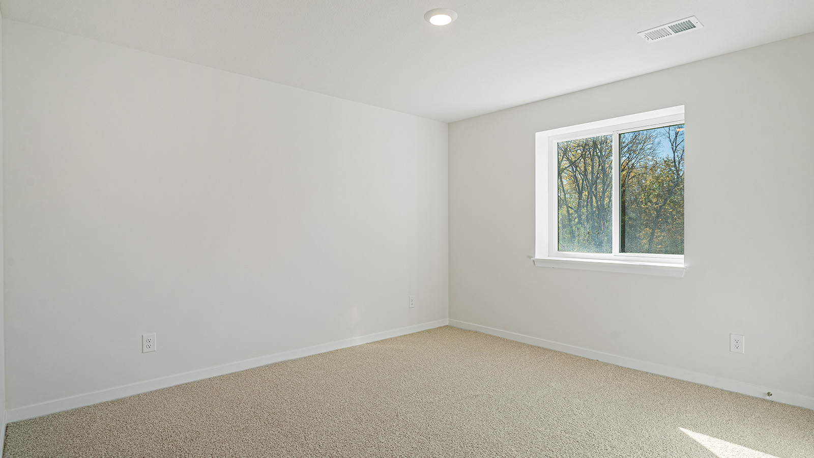 Carpeted bedroom with window