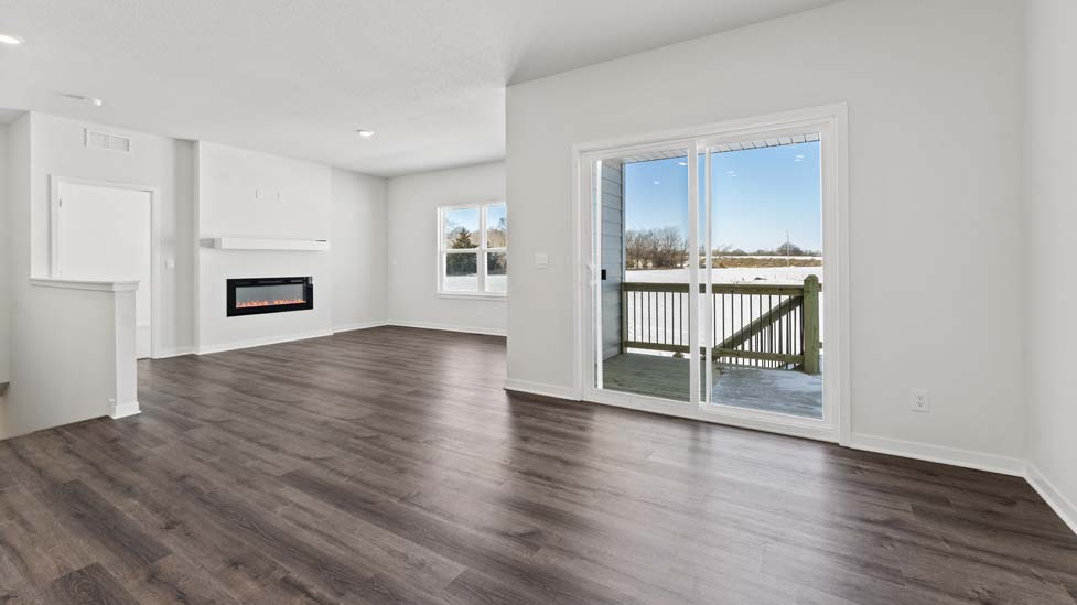 dining area off of kitchen with glass sliding door