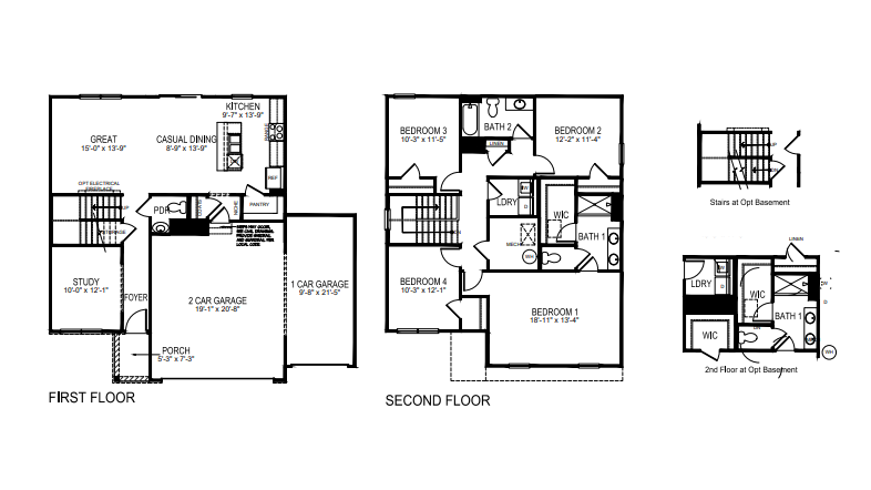 Bellamy floorplan optional basement