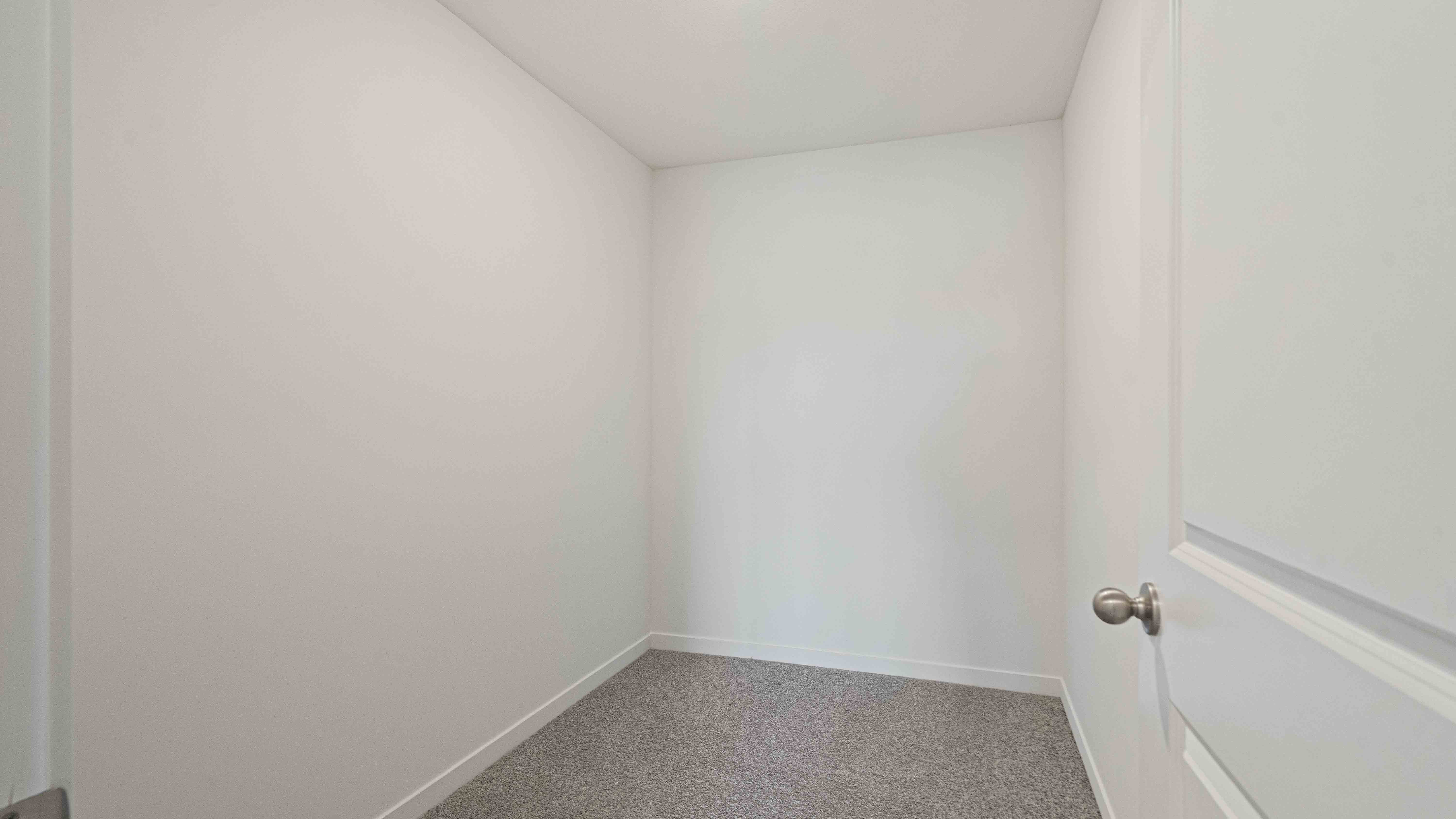 Carpeted walk in closet