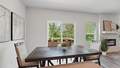Dining area beside kitchen and living room. New Homes in Kansas City, Missouri