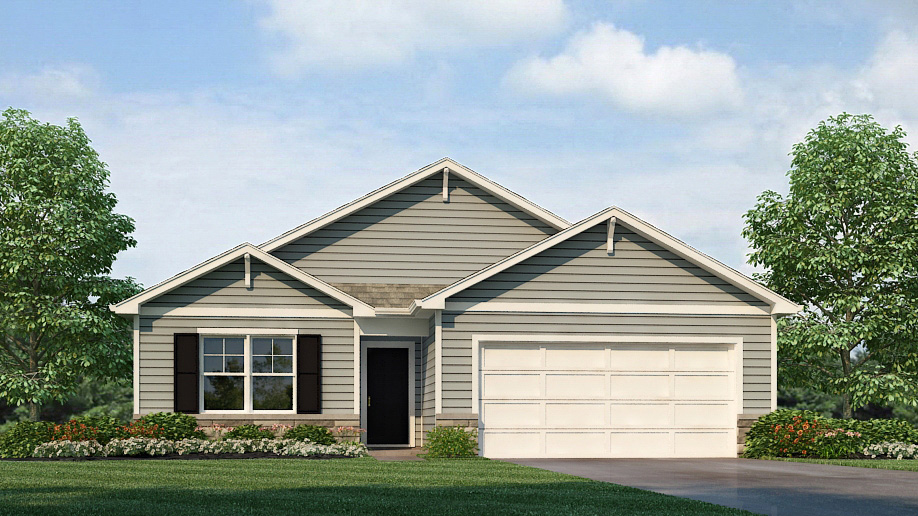 Harmony front exterior with siding and two car garage