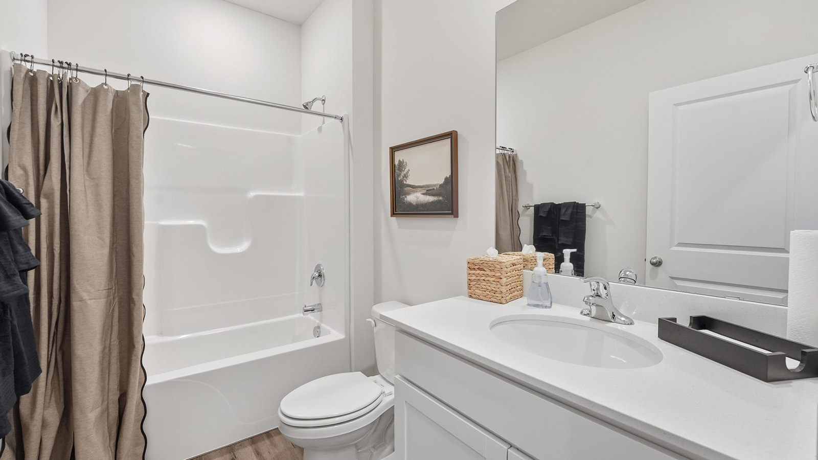 Bathroom with shower and tub combo