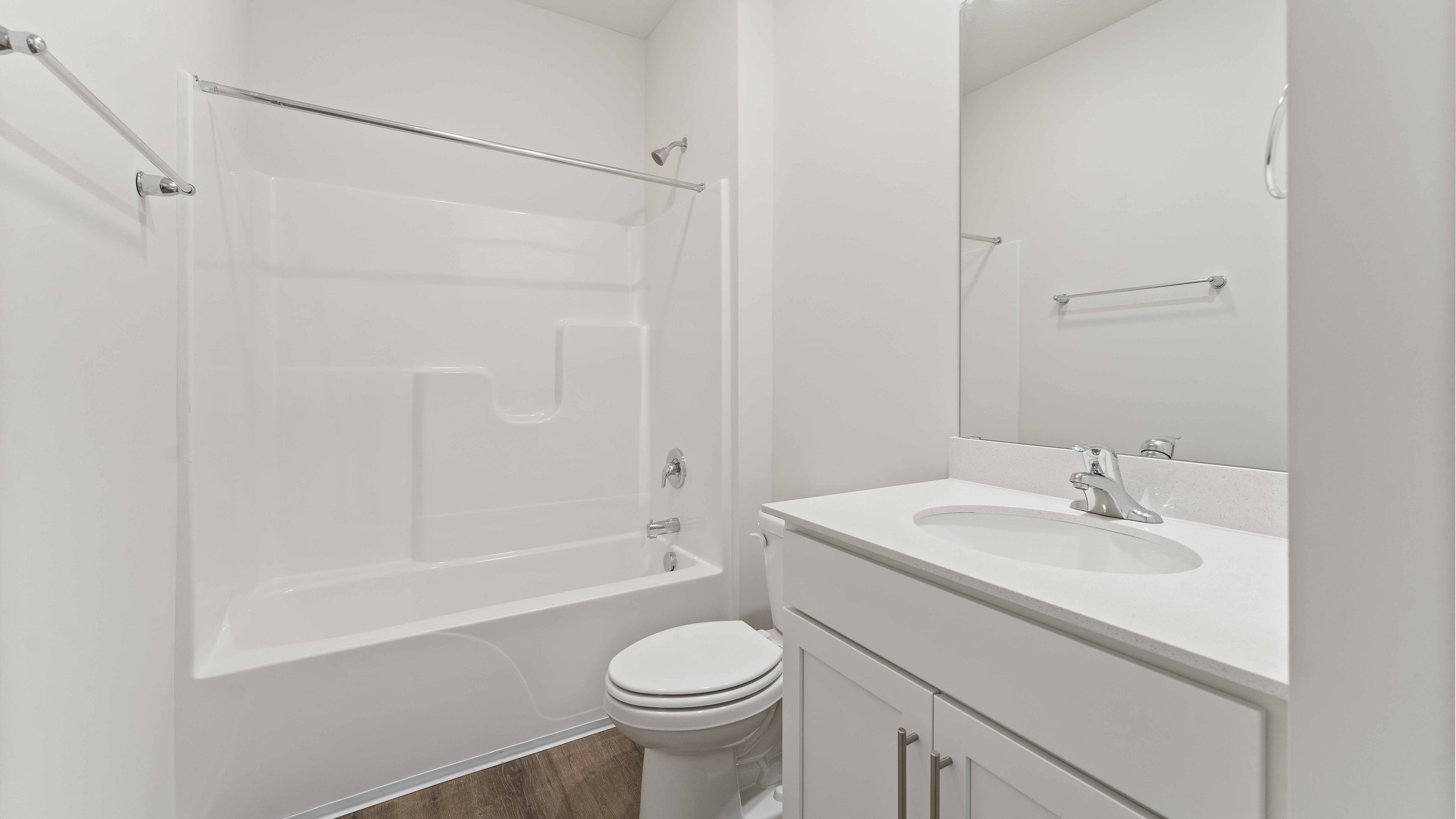 Bathroom with bathtub shower combination