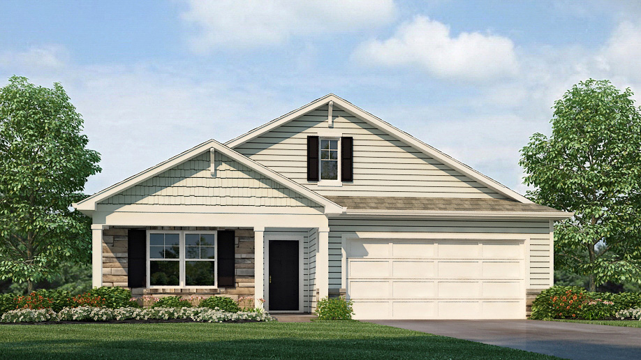 Chatham front exterior with siding and two car garage