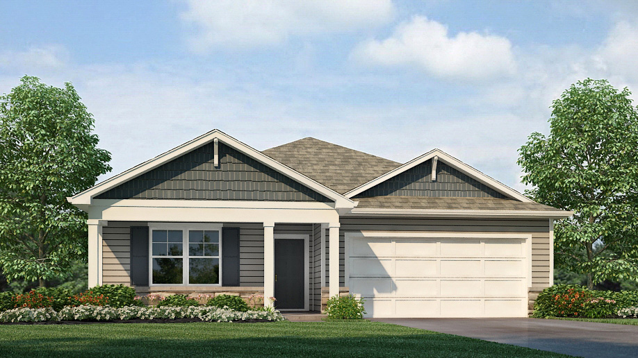 New Residence Presented by D.R. Horton, Modern suburban home with neutral exterior and attached garage
