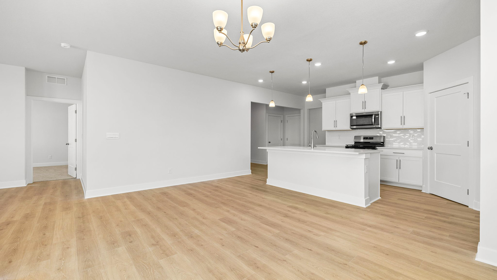 Dining area off of kitchen with glass sliding door