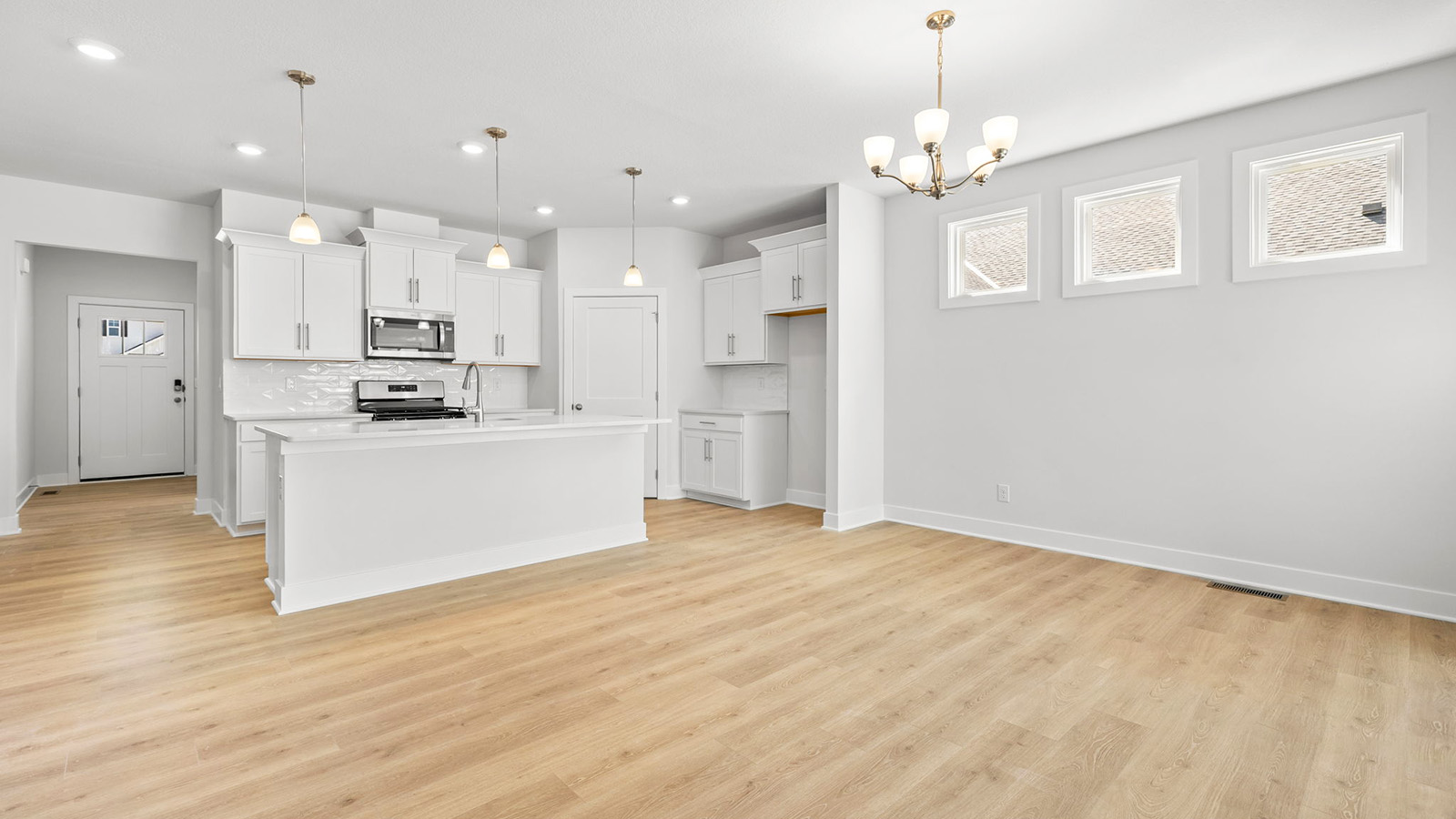 Dining area off of kitchen with glass sliding door