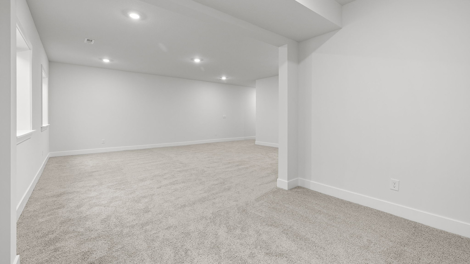 Carpeted basement flex area