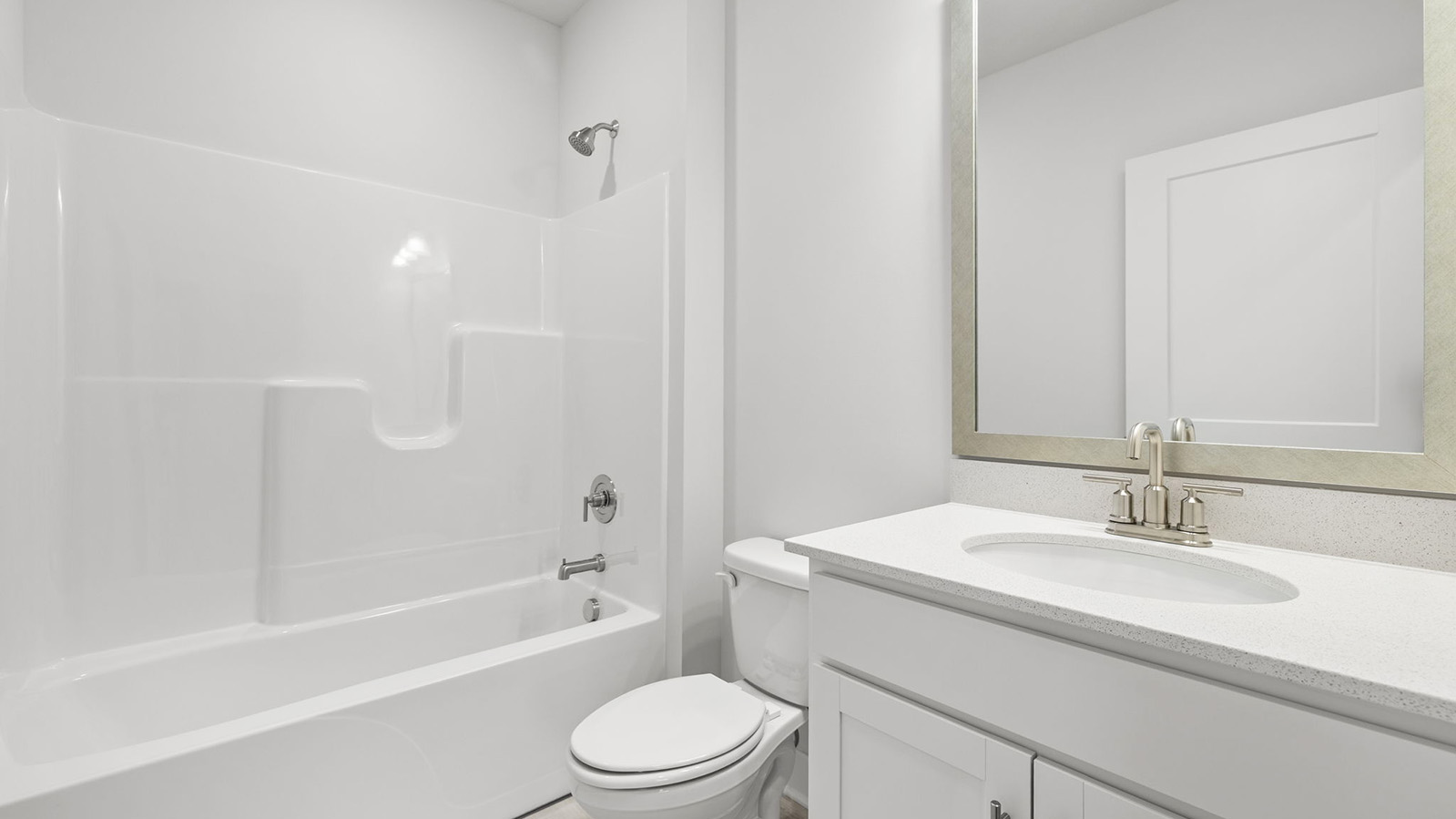 Bathroom with a bathtub shower combination