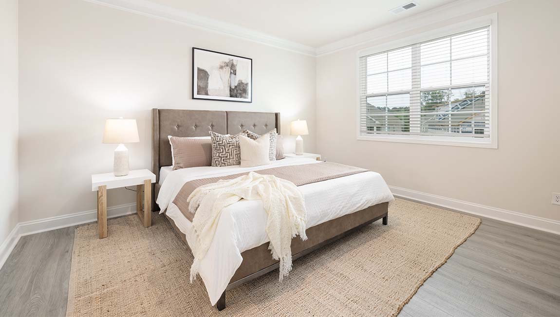 Arlington primary bedroom, carpeted with large window