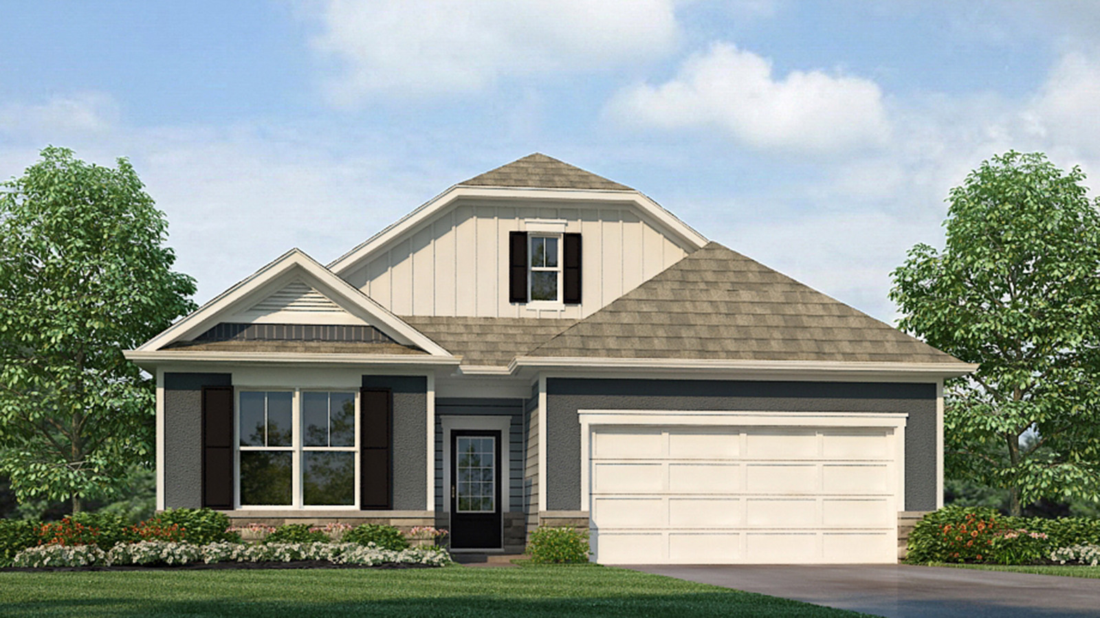 Arlington front exterior with siding and garage