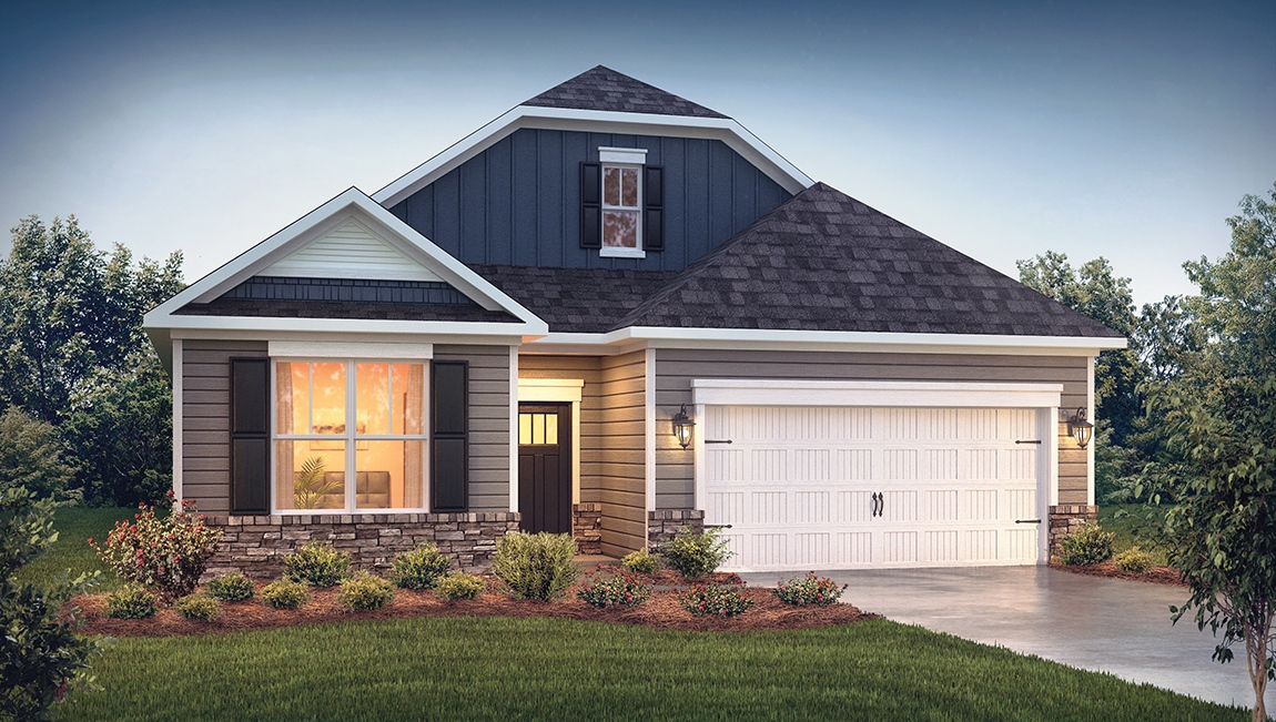 Arlington front exterior with siding and garage