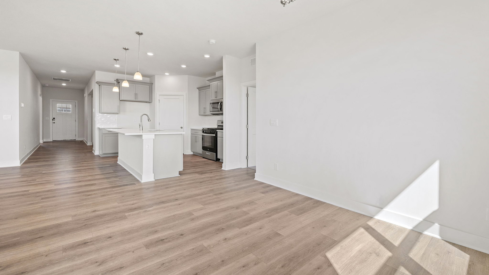 Dining area off of kitchen with glass sliding door