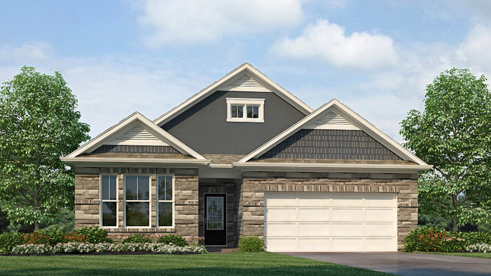 Bristol front exterior with siding and garage