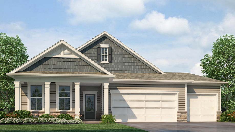 Bristol front exterior with siding and garage