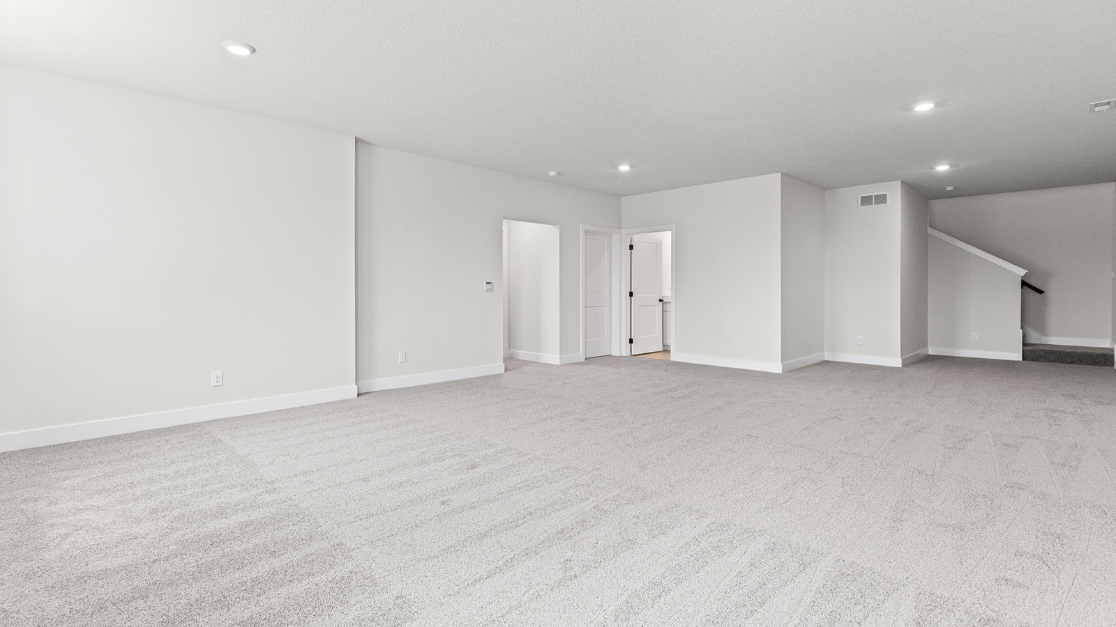 Carpeted basement flex area