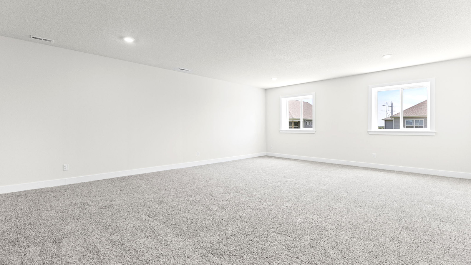 Carpeted basement flex area