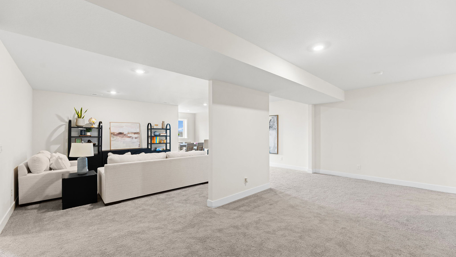 Carpeted basement flex area