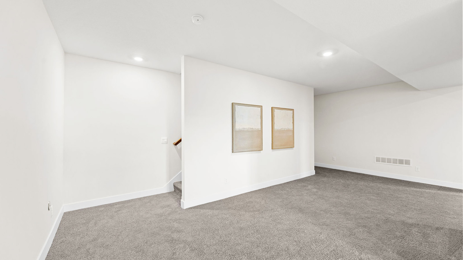 Carpeted basement flex area