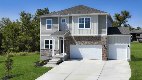 Holcombe front exterior with siding and a 3 car garage