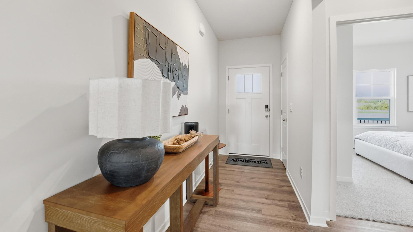 Welcoming foyer with view of front door