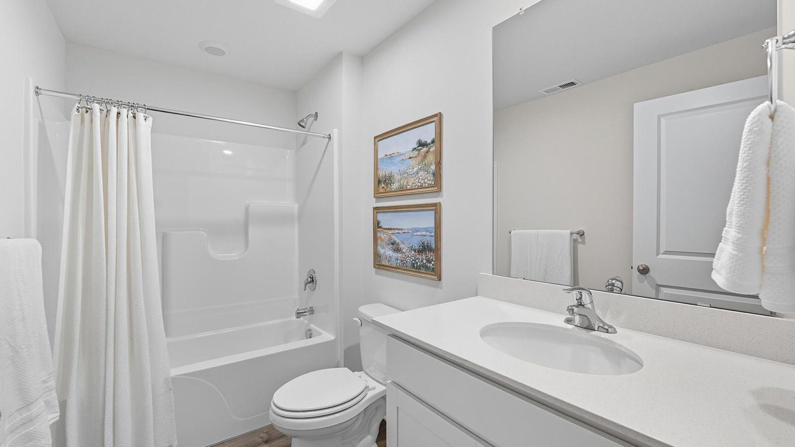 Bathroom with a bathtub shower combination
