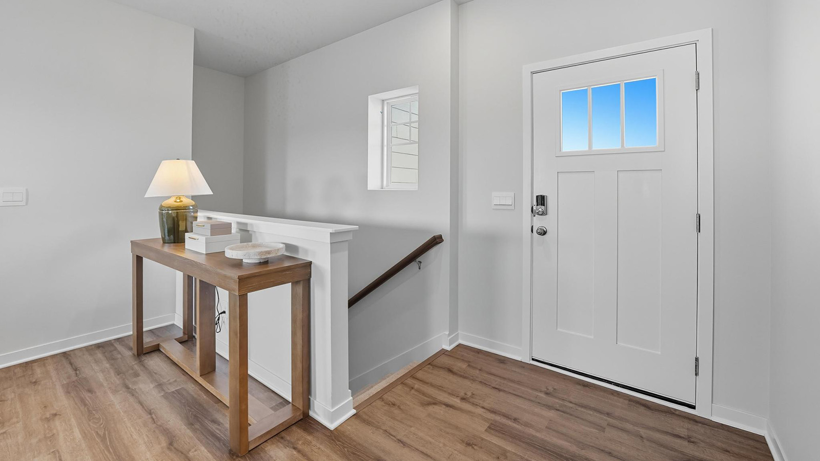 Welcoming foyer with view of home interior