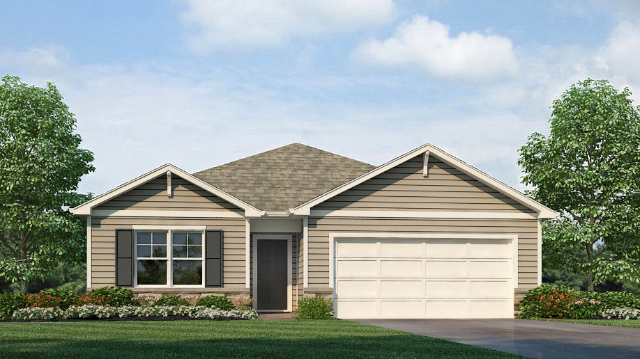 Chatham front exterior with siding and two car garage