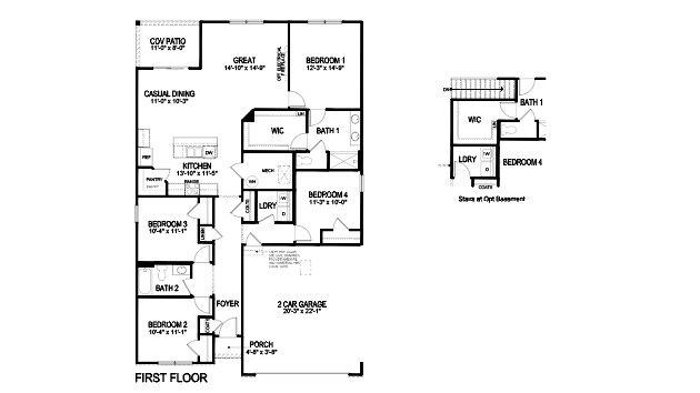 Chatham floorplan optional basement