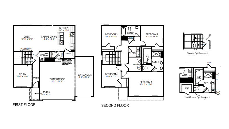 Bellamy floorplan optional basement
