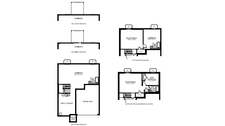 Holcombe floorplan with optional basement
