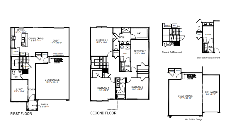 Holcombe floorplan with optional basement