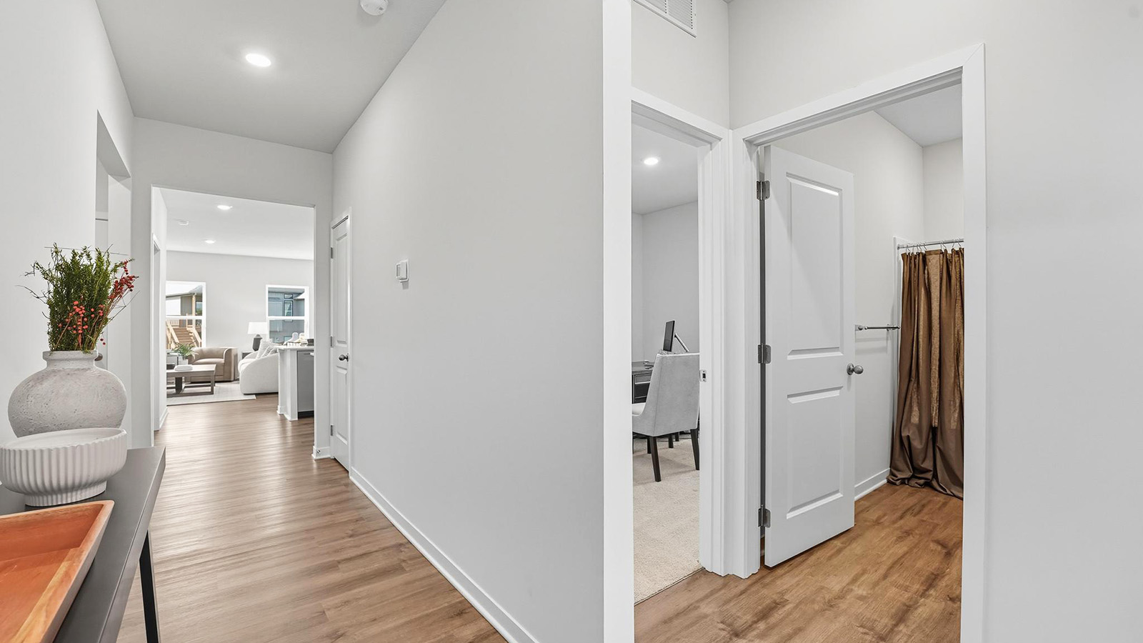 Welcoming foyer with view of home interior