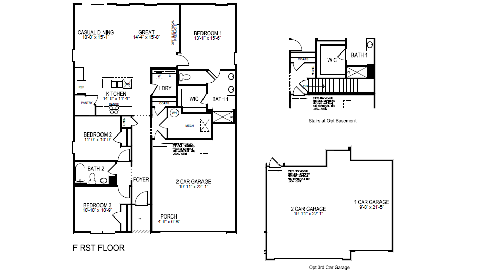 Newcastle floorplan with optional basement