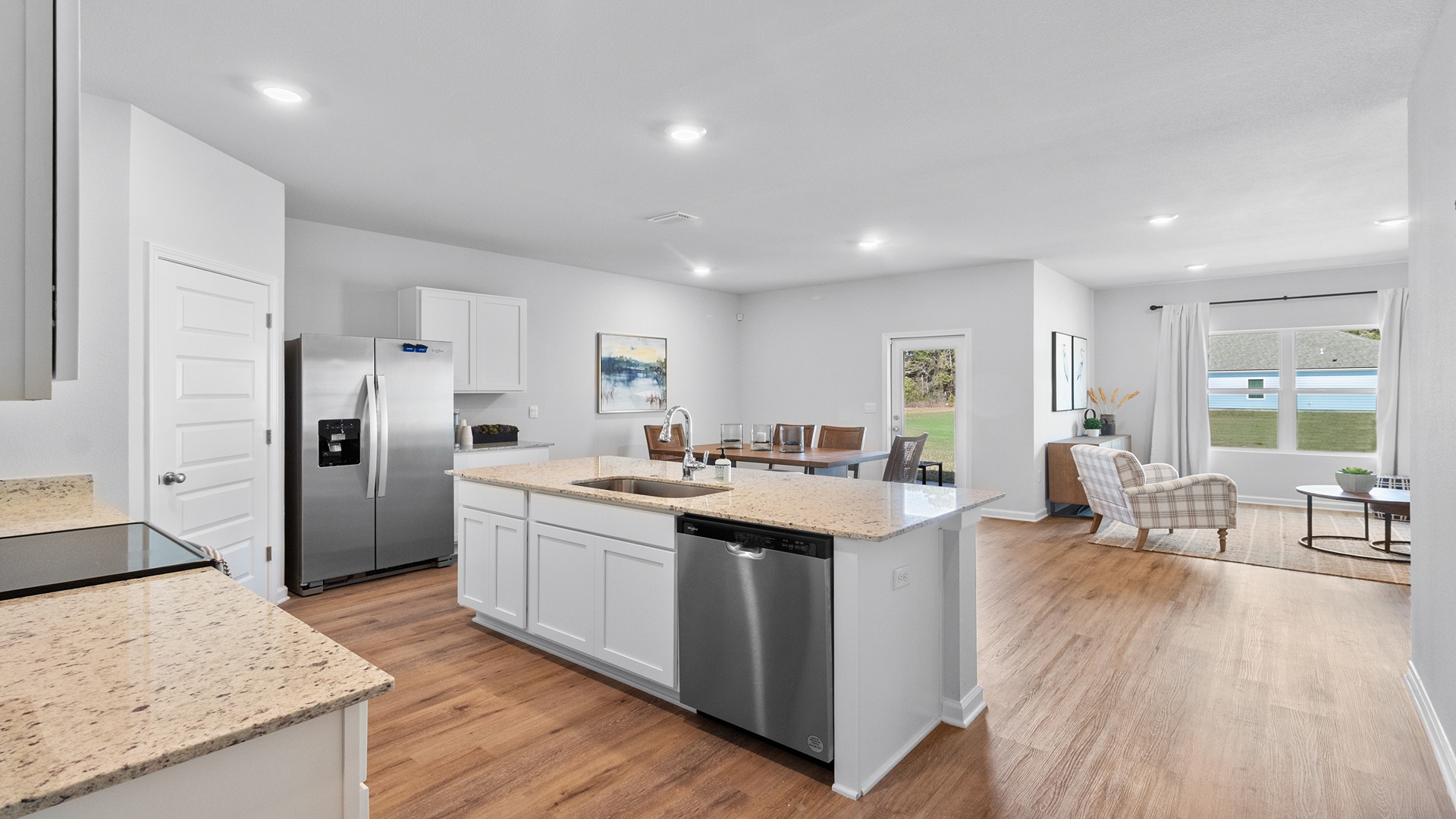 The one-level Beau plan is a spacious, 4-bedroom, 2 bath design in 1,799 square feet