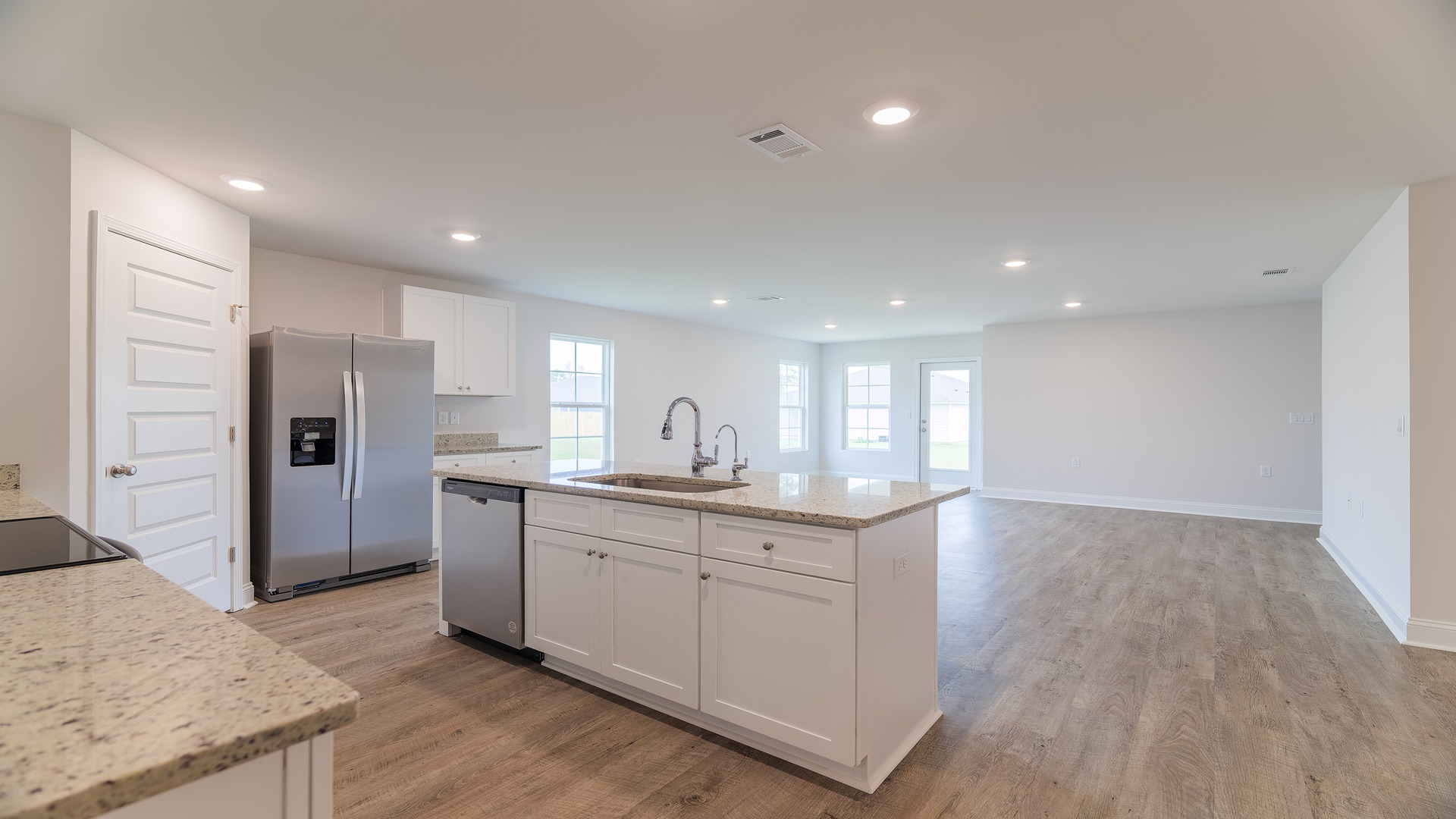 Kitchen open to living room