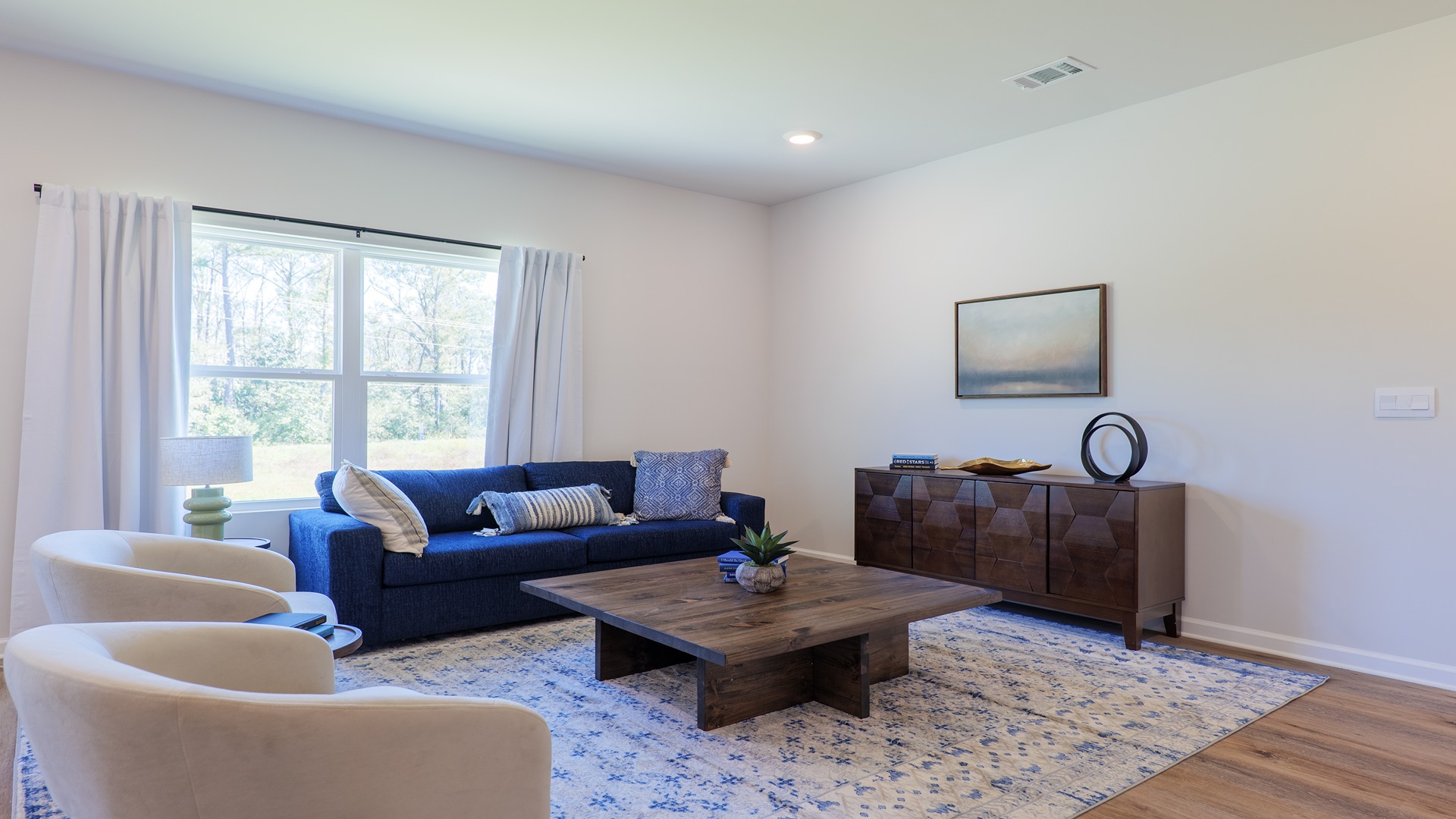 Living room with large window