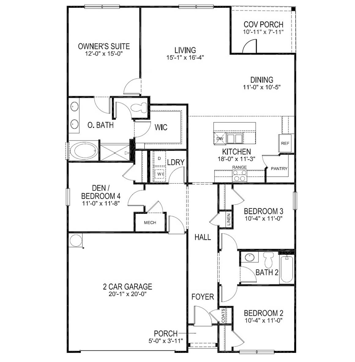 Cali Four Bedroom Floorplan