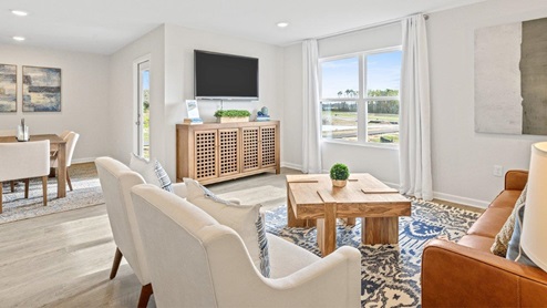 Living room with large window in the Cali