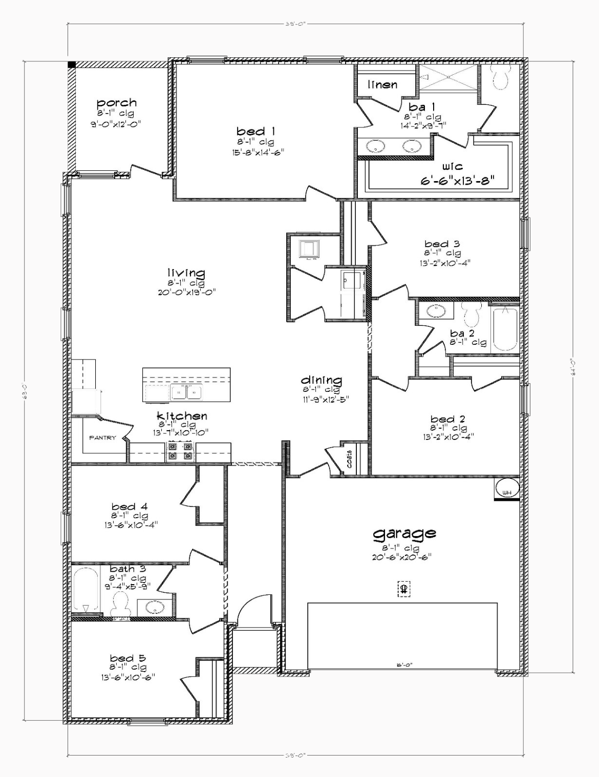 Five Bedroom Lakeside Floorplan