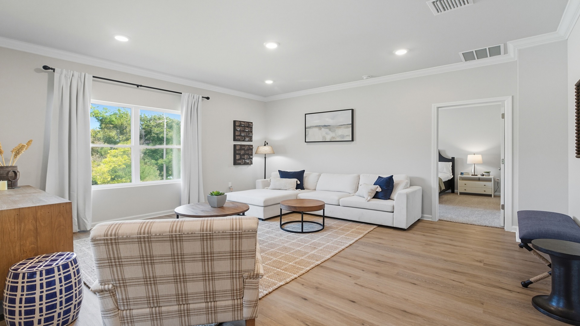 The one-level Beau plan is a spacious, 4-bedroom, 2 bath design in 1,799 square feet