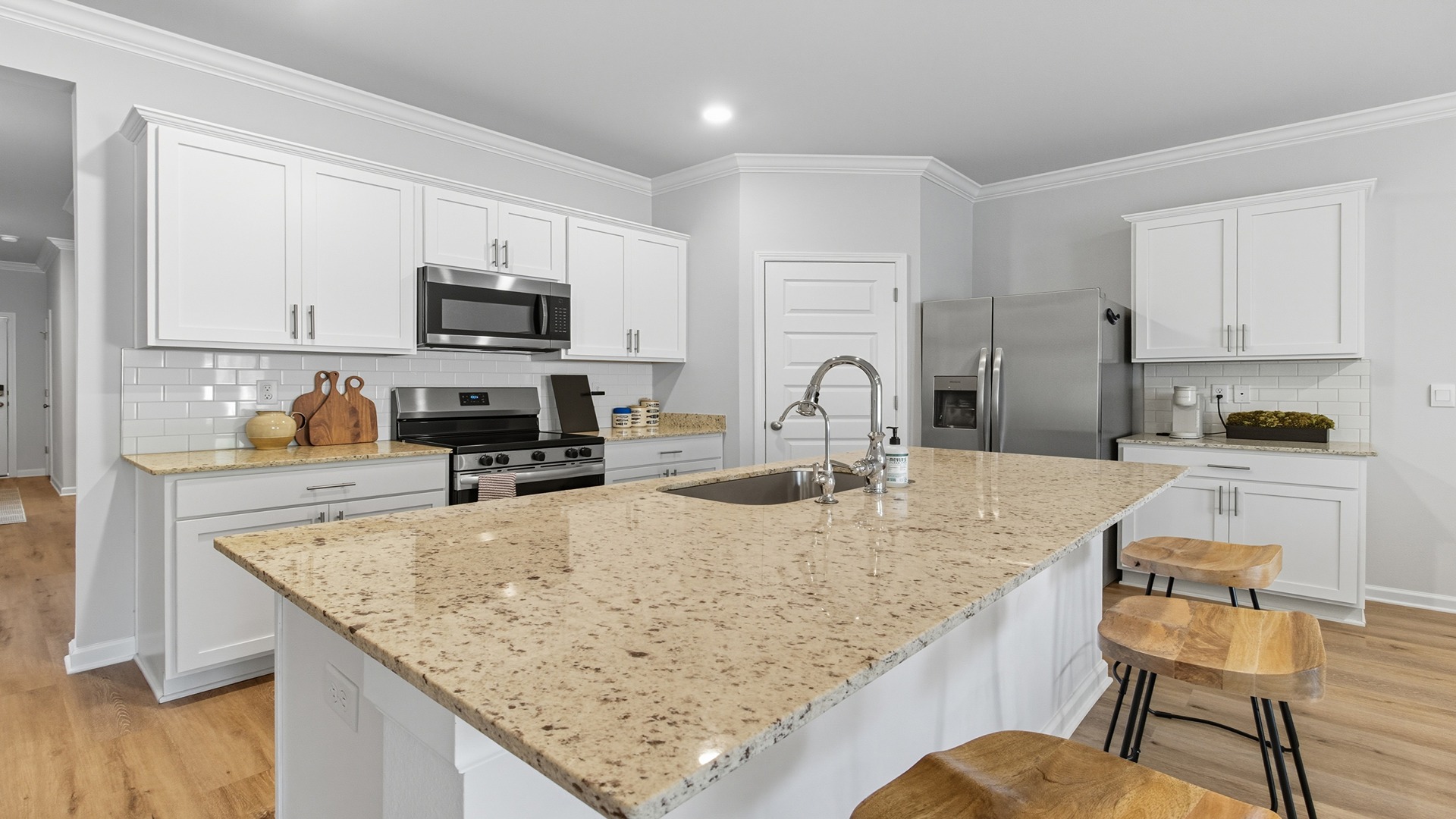 The one-level Beau plan is a spacious, 4-bedroom, 2 bath design in 1,799 square feet