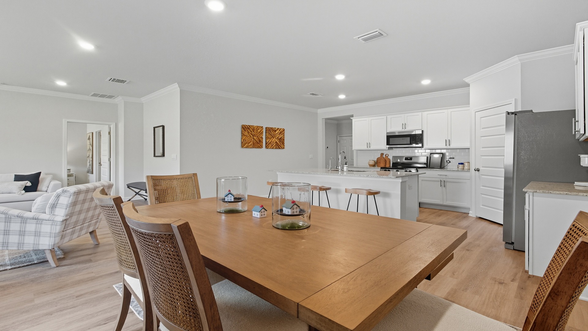 The one-level Beau plan is a spacious, 4-bedroom, 2 bath design in 1,799 square feet