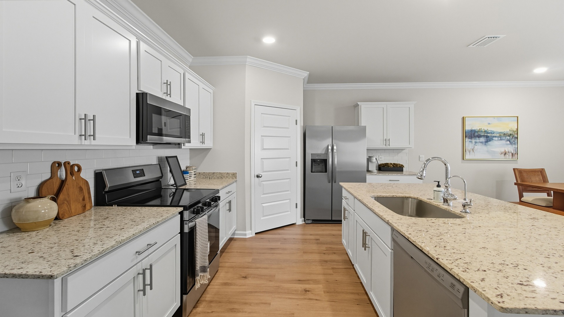 The one-level Beau plan is a spacious, 4-bedroom, 2 bath design in 1,799 square feet